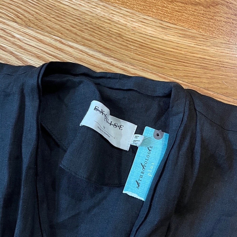 Anthropologie x Exquise Tobie Linen Midi Shirt Dress Size 1X NWT - Picture 8 of 16
